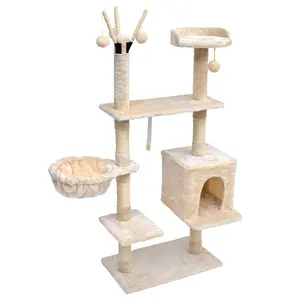 Produk Baru Bulat Pohon Menara Kualitas Terbaik Gaya Kucing Scratcher Tempat Tidur Kucing Pohon Kondominium