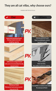 Chatterie domestique de luxe en bois massif Vitrine pour animaux de compagnie Litière pour chat Maison d'élevage pour animaux de compagnie Villa pour chats - Product Image 3