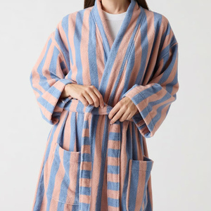Peignoirs en coton éponge <span class=keywords><strong>de</strong></span> luxe Peignoir en coton rayé coloré <span class=keywords><strong>personnalisé</strong></span> Peignoir en jacquard super absorbant Peignoir Robes <span class=keywords><strong>de</strong></span> <span class=keywords><strong>chambre</strong></span> - Product Image 2