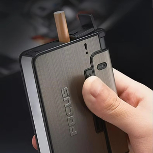 Bán buôn 10 cái mỏng sáng tạo độc đáo designmetal thuốc Lá Trường hợp với chủ nhẹ hơn - Product Image 1