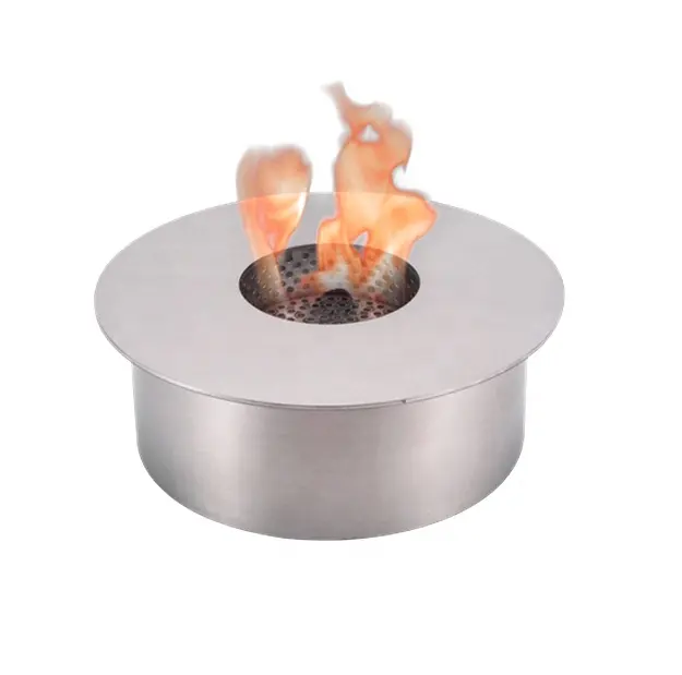 Stainless steel round 장식 벽난로 에탄올 burner metal 벽난로