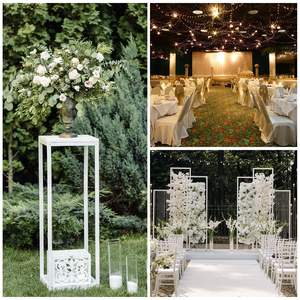 Xybp Modern Elegant Hoog Acryl Zeefdruk Feest Bloemenstandaard Vaas Kolompakket 2 Feestdecoraties - Product Image 5