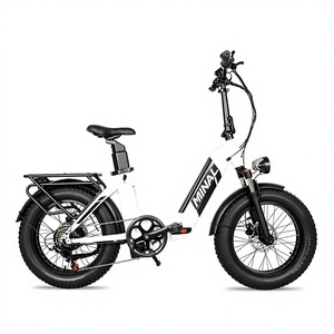 Vélo électrique pliable à pneus larges 20x4 avec moteur à moyeu arrière, suspension avant et freins à disque - Product Image 1