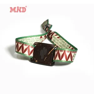 Environmentally Friendly Event Rfid MIFARE Classic 1K Coconut Shell Disponible Woven Bracelet Nfc