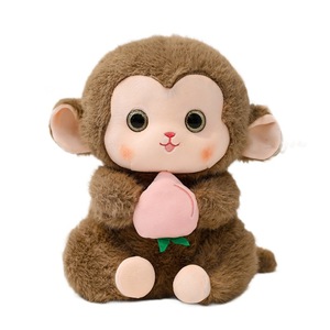 Pêche-étreignant singe en peluche oreiller PP coton soulagement du Stress logo personnalisé Couple singe poupée jouets en peluche - Product Image 5