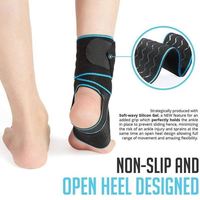Attelle de cheville élastique en nylon avec sangle antidérapante en silicone, support réglable pour hommes et femmes offrant une protection complète