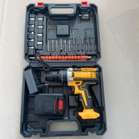 Perceuse à percussion sans fil multifonctionnelle 21V sans balais, kit d'outils au lithium-ion, couple maximal 40N.m, mandrin 3/4, perceuse électrique rechargeable