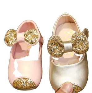 2023 nuovi bambini alla moda scarpe in pelle ragazze comode scarpe da principessa piatte bambino suola morbida scarpe eleganti bowknot