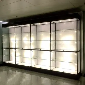 Vitrina de cristal de aluminio, vitrina de exhibición a la moda para la exhibición del producto, vitrina de vidrio barata