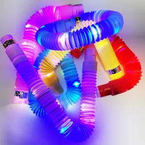 Confezione da 6 tubi luminosi a Led pop giocattoli fidget sensoriali spremere Led Pops Tube