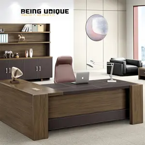 Luxus Leder große Größe Holz moderne Büromöbel CEO Chef Tisch Executive Desk escritorios de oficina