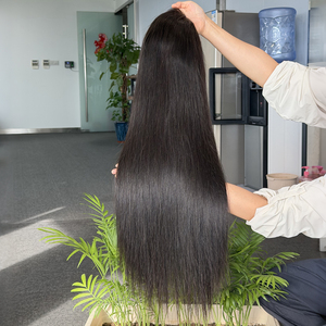 Factory 1B Vietnamese Straight Human Hair 6x6 HD Lace Closure Glueless <b>Wig</b> With Elastic Band And Combs - Product Image 1