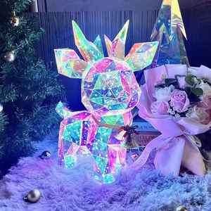 منتج جديد من MC لعام 2024 هدية عيد الحب دب ضوء ليد ديكور أعياد ميلاد فيلم ثلاثي الأبعاد Pvc ملون - Product Image 5