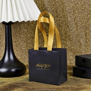 Sac en papier kraft jetable écologique avec logo personnalisé, sacs en papier kraft épais blancs pour emporter, avec poignée, pour café, pain, serpent - Product Image 1