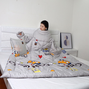 2-en-1 Multifonctionnel Polyester Confortable Portable Chaud Couette Pliante Oreiller Manches Couverture Drap Taie D'oreiller Ensembles - Product Image 6