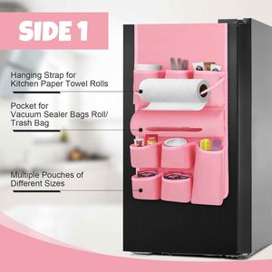 Organizador para Mini Refrigerador, Accesorios Esenciales para Dormitorios, Cubierta Antipolvo con 14 Bolsillos para la Mayoría de los Refrigeradores Domésticos, Organizador Colgante Mini Caddy - Product Image 5