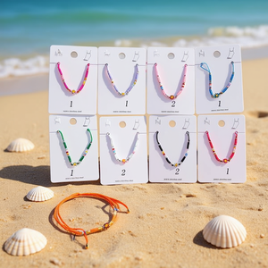 Tobilleras de moda con cuentas coloridas ajustables para mujeres y niñas estilo veraniego - Product Image 2