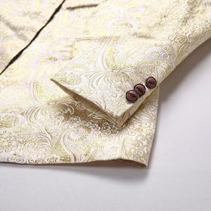 男士修身西装 <span class=keywords><strong>2</strong></span> 件套 花卉图案燕尾服套装 男士闪亮舞会晚宴西装外套和裤子 - Product Image 3