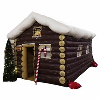 Cabane gonflable personnalisée du Père Noël, tente de Noël gonflable durable en Oxford/PVC pour enfants, idéale pour la rencontre avec le Père Noël et la cabine photo