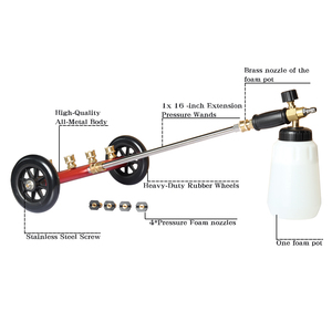 Pistolet à eau professionnel haute pression sous l'entretien et les nettoyages de la voiture pistolet à mousse canon détaillant pulvérisateur de lance à mousse - Product Image 2