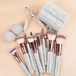 Diamond Makeup Brush Set with Hair Hoop eyelash Curler Diamond Bucket Beauty Eggs Makeup Tools Gift Kit GZ RTS Bulk Mixed Order - Product Image 2