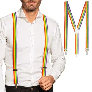 Bretelles de costume arc-en-ciel pour hommes et femmes, décoration de fête de fierté, bretelles réglables - Product Image 1