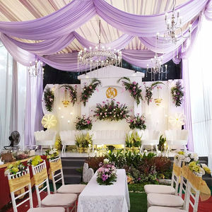 Rideaux de plafond de mariage élégants de couleur personnalisée, décorations Mandap suspendues pour rideau occultant en polyester 100% - Product Image 2