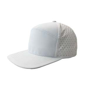 Casquette de baseball vintage en coton blanc uni à 5 panneaux non structurée, style hip-hop, pour femmes, casquette à pression, casquette de sport - Product Image 1