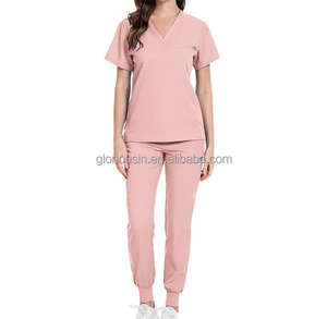 GloriousIn RTS Scrubs 2023 Uniformes <span class=keywords><strong>de</strong></span> <span class=keywords><strong>maternité</strong></span> pour étudiants en pharmacie, robe en lin uni, confortable, Landau, vente en gros, designs bon marché - Product Image 3