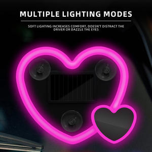 Nueva Luz LED <span class=keywords><strong>Solar</strong></span> de Corazón de Neón Azul para Ventana Trasera de Coche, Decoración <span class=keywords><strong>Interior</strong></span> Brillante, Sin Cableado, Luz de Ambiente, Lámparas Interiores - Product Image 2