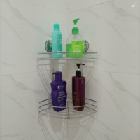 Étagère d'angle de douche Organisateur de rangement pour salle de bain Étagère murale pour salle de bain Étagère magnétique Support de douche Caddy Organisateur d'angle
