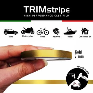 Strisce adesive rifiniture in oro per auto 7 MM X 10 MT per attrezzature per la riparazione del corpo - Product Image 1