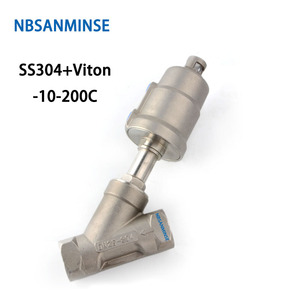 NBSANMINSE วาล์วปรับมุม SS304 วิทอน -10-200C เกลียวตัวเมีย ควบคุมการไหล น้ำอัด น้ำมัน ไอน้ำ - Product Image 1
