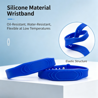 Bracelet intelligent en silicone RFID personnalisé avec encapsulation en PVC pour le contrôle d'accès aux parcs aquatiques et les applications événementielles