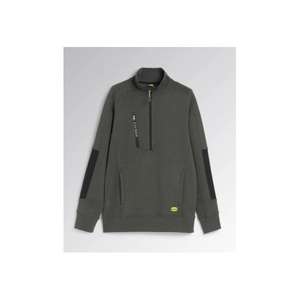 Diadora ยูทิลิตี้-702.175944-70166/ลิตรเสื้อสเวตเชิ้ตไธม์สีเขียวขนแกะแปรงที่มีการแทรกสีดำที่แขนและด้านข้าง - Product Image 1