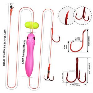 Hameçon triple pieuvre avec logo personnalisé, 4 pouces, pour la pêche au <span class=keywords><strong>silure</strong></span>, avec double perles à grelots, équipement de pêche au <span class=keywords><strong>silure</strong></span>, leurre de pêche, étang, lac, rivière - Product Image 2