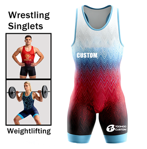 Nouveau design, maillots de lutte unisexes pour adultes, grande taille, extensibles, séchage rapide, logo personnalisé sur le devant, transfert thermique, maillot de lutte - Product Image 1