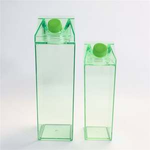 Custom Logo Transparent Acrylic <b>Milk</b> <b>Box</b> 500Ml/1000Ml Reusable Square Plastic <b>Milk</b> Carton Direct Drinking Bottle for for Parties - Product Image 3