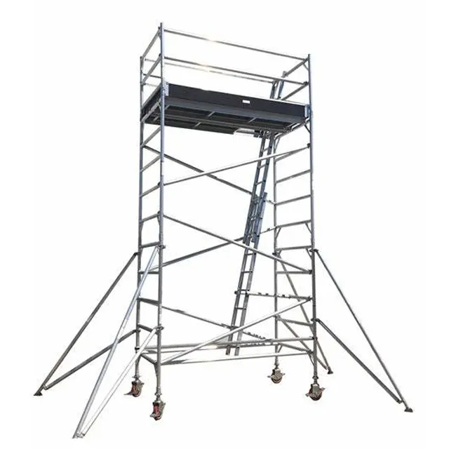 Torre dobrável para móveis, torre com rodas, acessórios de quadro de escadas de alumínio com dobra para construção