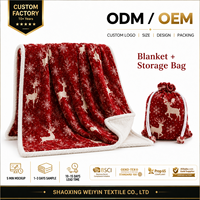 Manta de Sherpa para Navidad al por mayor, personalizada con estampado, para invierno, con embalaje de regalo en forma de caramelo para promociones navideñas