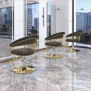 Chaise de <span class=keywords><strong>salon</strong></span> de coiffure pour célébrités d'Internet, très vendue, en métal, inclinable, mobilier commercial pour la coupe de cheveux - Product Image 2