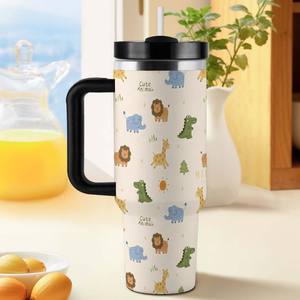 Free Shipping Support DIY Custom 40oz Tumbler Handle Large Capacity Camping Stainless Steel Vacuum Insulated Eco-Friendly <b>Water</b> - Product Image 5