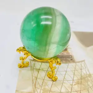 Esfera de cristal curativa, piedra Natural, Bola de fluorita verde