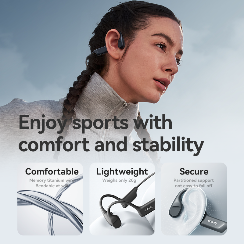 ORANGLES Sanag B22S Bone Conduction Wireless Headphones | Bluetooth 5.3, Open-Ear Sport Earbuds, IPX5 Sweatproof, Dynamic Bass (2025) - angled perspective - presenting advantages - Image 4 of 6 | fits any environment | Purchase Sanag B22S Bone Conduction Wireless Headphones | Bluetooth 5.3, Open-Ear Sport Earbuds, IPX5 Sweatproof, Dynamic Bass (2025) Michigan | Free Shipping ORANGLES