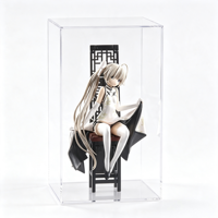 Boîte de présentation en acrylique transparente avec motif de dessin animé, anti-poussière, pour figurines de collection