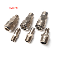 Kompresor udara gabungan penguncian otomatis tipe C pneumatik Aksesori kopling cepat konektor pipa tabung PU SM PM20/30/40 SM + PM
