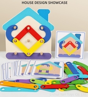 Juego de Construcción Montessori con Formas de Animales, Plantas, Letras, Números y Vehículos, Rompecabezas de Tablero con Clavijas y Bloques Apilables para Niños Pequeños