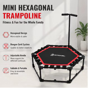<span class=keywords><strong>Trampoline</strong></span> de fitness hexagonal pliable avec poignée en T, 54 cordes élastiques, silencieux, pour exercices en intérieur - Product Image 3