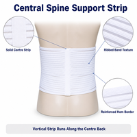 Ceinture abdominale post-chirurgicale blanche avec bande élastique côtelée pour le dos et sangles de compression superposées