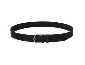 Ceinture élastique tissée pour homme 3,5 cm x 125 cm, boucle en alliage noir, style décontracté - Product Image 1
